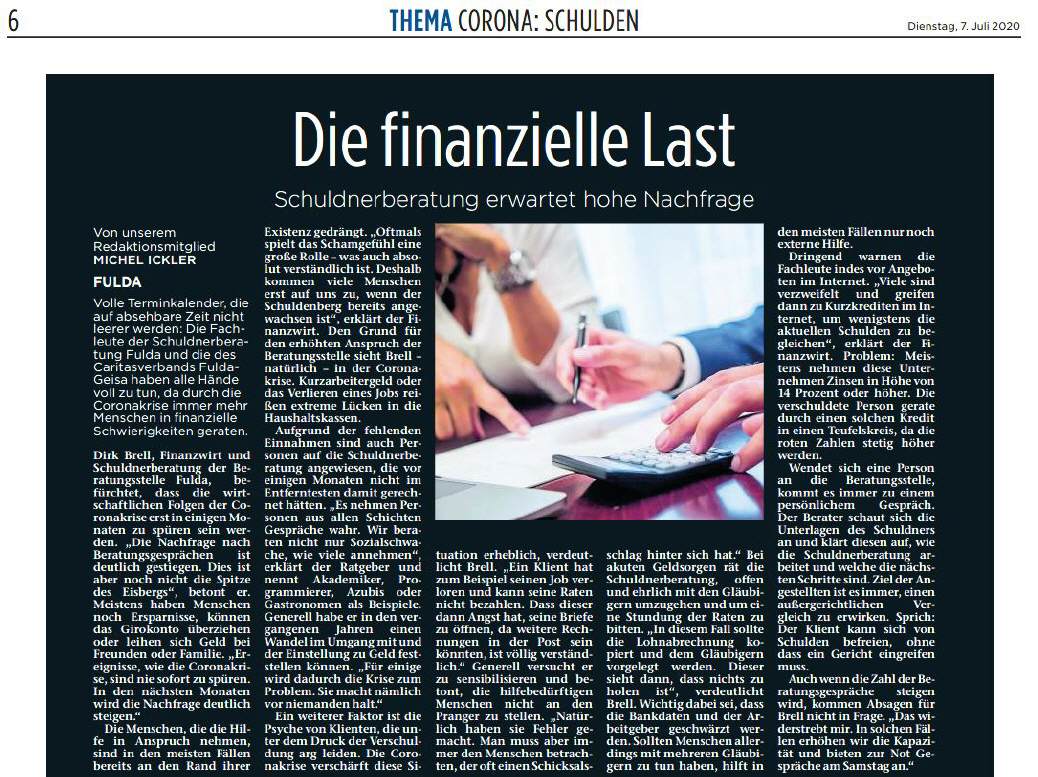 Presse-Artikel Fuldaer Zeitung 07.07.2020